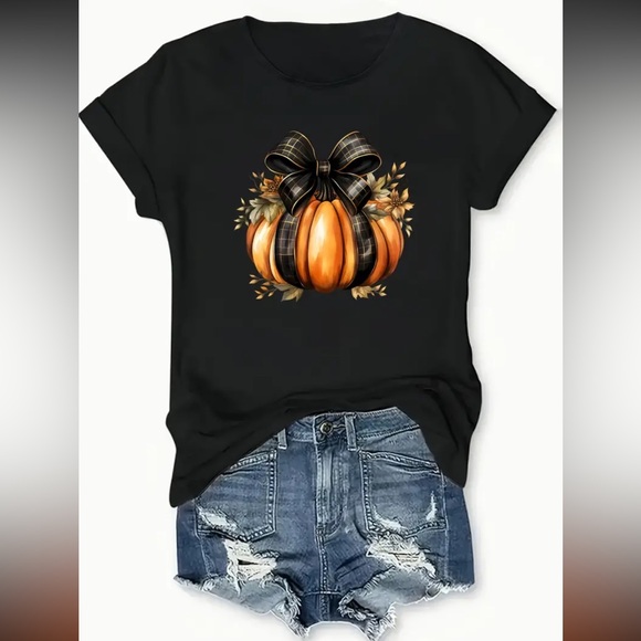 🎃🍂 Stylish Pumpkin Comfort Fit Short Sleeve Tee - Picture 9 of 9